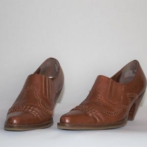 White Mt. Leather Western Brown Booties